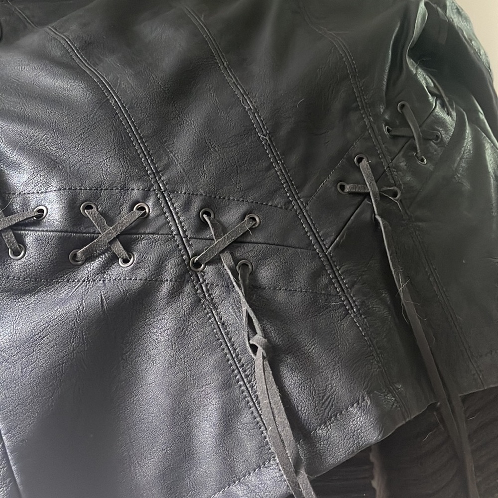 Pleather Short Waisted Jacket - image 4